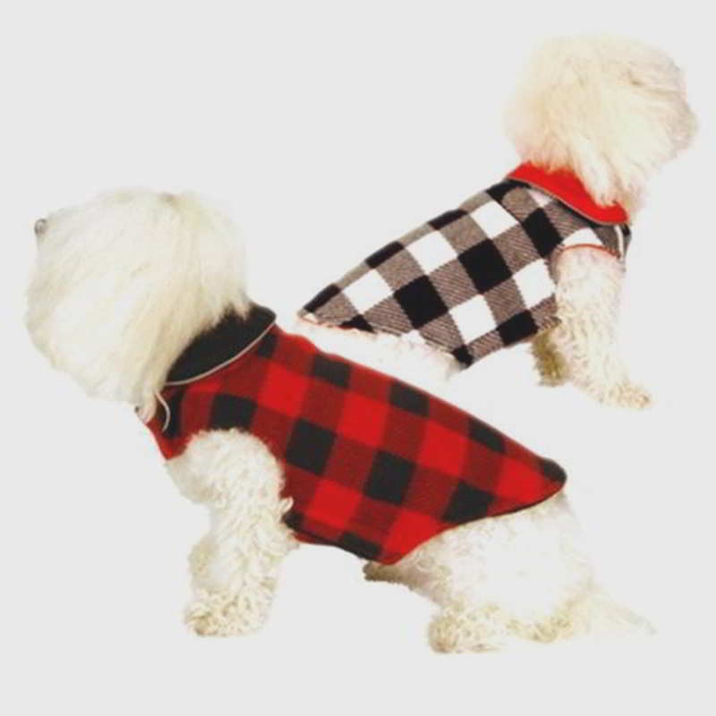 plaid fleece dog jacket